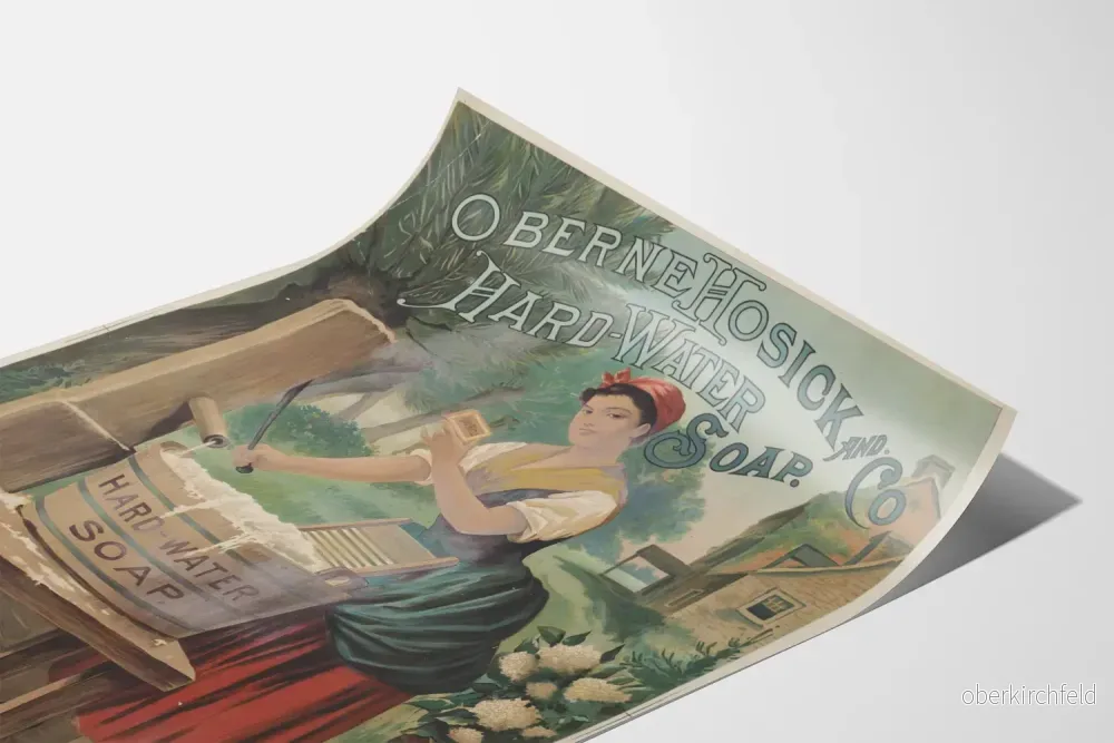 Vintageposter för tvål Hard-Water av Oberne Hosick & Co, Chicago - Bild 3