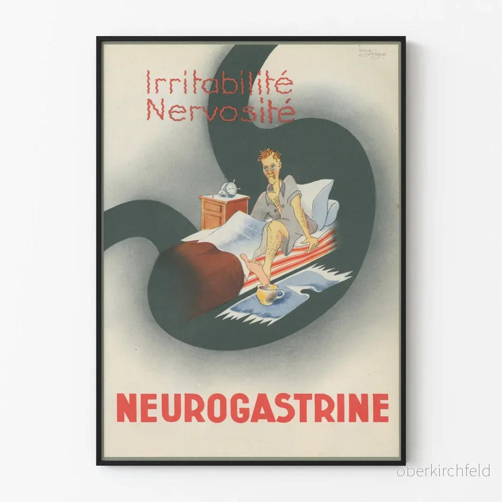 Vintageposter Neurogastrine – Retro hälsoväggdekoration Vintageposter Neurogastrine – Retro hälsoväggdekoration
