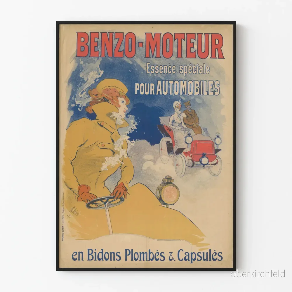 Vintage reklamposter för Benzo-Moteur specialbensin för bilar