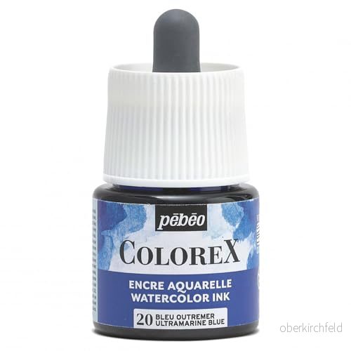 Pebeo Colorex 45 ml blå utomjording bläck akvarellbläck rendering sammetslen multiverktygsritning alla medier 3167864170205