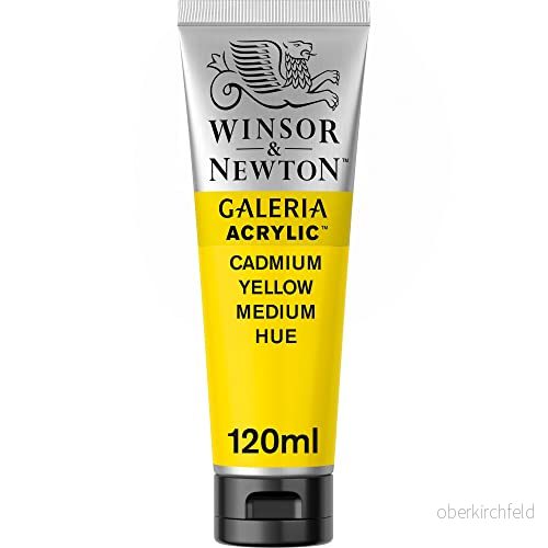 Winsor & Newton 2131120 Galeria akrylfärg, hög pigmentering, ljusäkta, krispig konsistens, 120 ml tub, kadmiumgul medel 94376986631