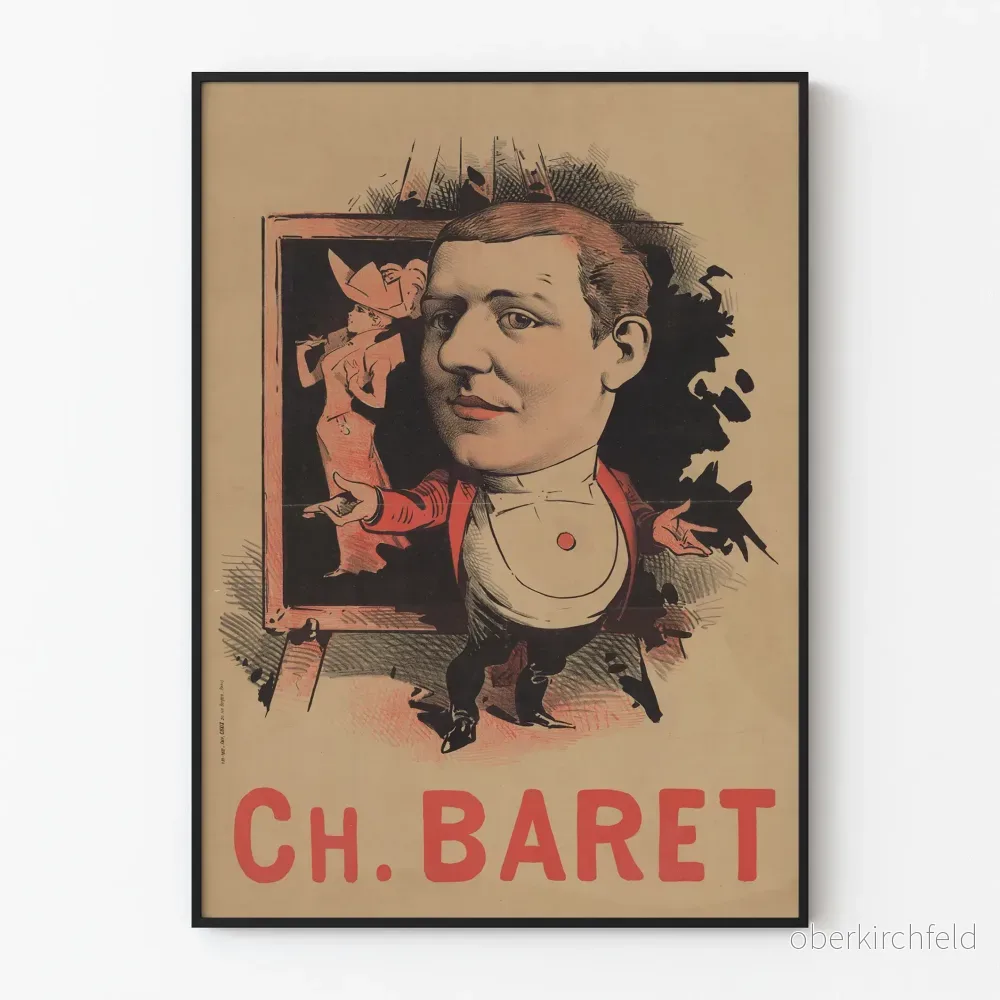 Vintageposter Ch. Baret för retro väggdekoration