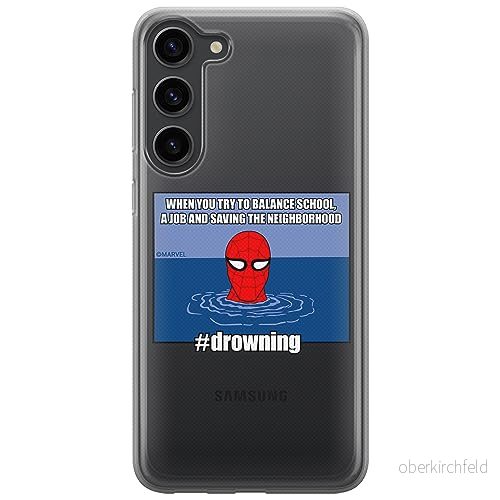 ERT GROUP mobiltelefonfodral för Samsung S23 originalt och officiellt licensierat Marvel mönster Spider Man 037 optimalt anpassad till formen på mobiltelefonen, gedeeltelijk transparant 5905795013035