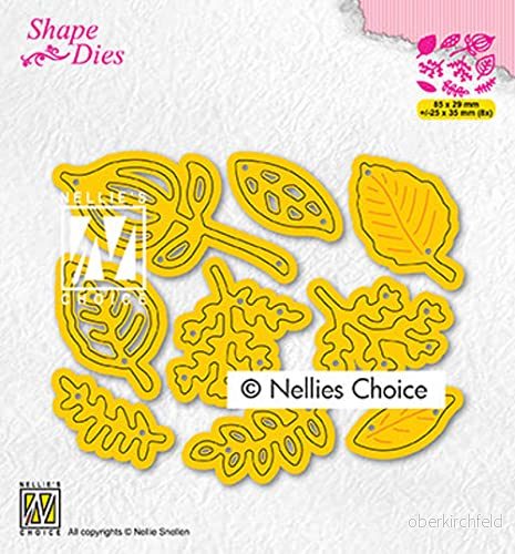 Nellie's Choice Shape Dies Set Löv 9 Cutting och Skärschablon på 8,5 x 2,9 cm för Korttillverkning, Pyssel, Scrapbooking, Hantverk Lämplig Stansmaskiner 8719743099715