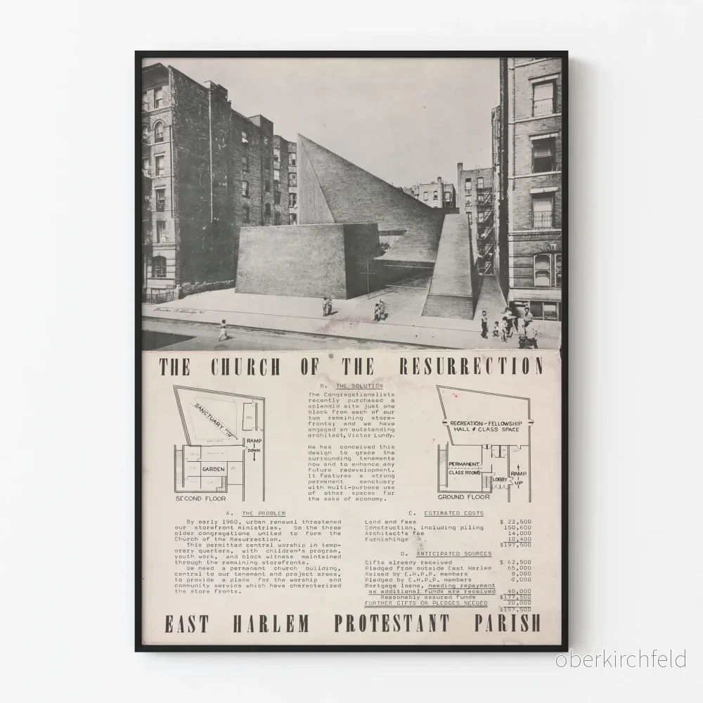 Arkitektonisk poster av kyrkan Resurrection East Harlem New York Arkitektonisk poster av kyrkan Resurrection East Harlem New York
