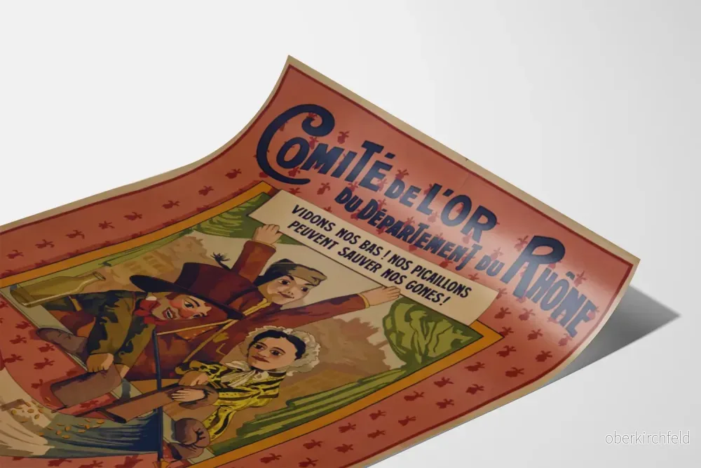 Vintageposter från Comité de l'Or Rhône - Töm våra skåp för att rädda våra barn - Bild 3