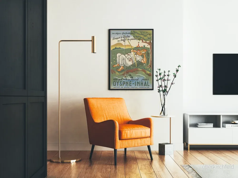 Vintageposter Dyspné-Inhal - Retro väggdekoration för hälsa - Bild 2