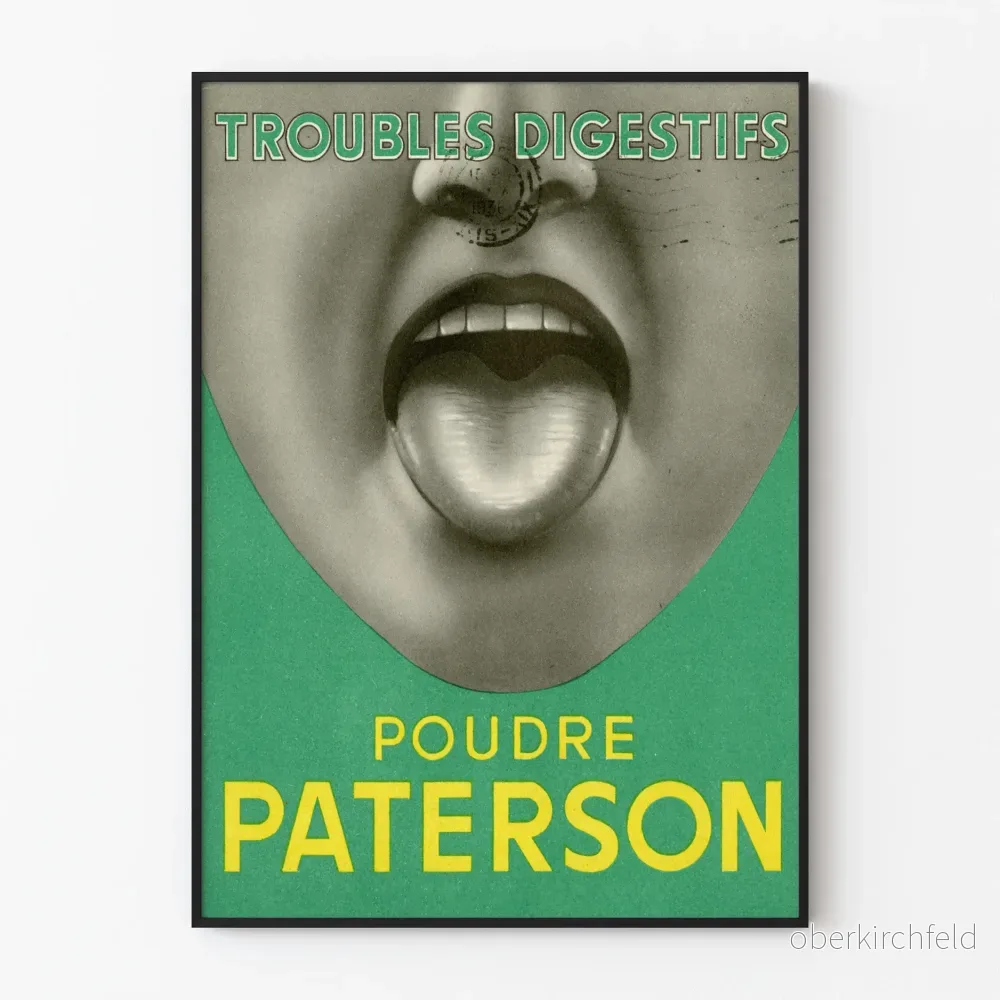 Vintageposter Poudre Paterson Magbesvär och Matsmältningsproblem