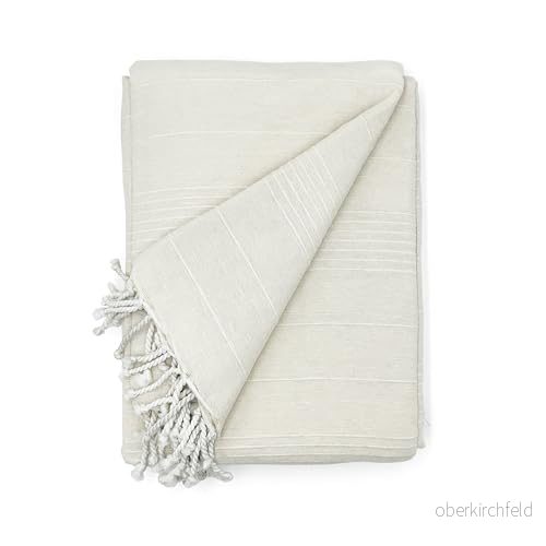 Cardenal Textil Foulard Multipurpose Pinniscola, pläd för säng, sängfilt, sofföverdrag rå, 130 x 180 cm 8435701330637