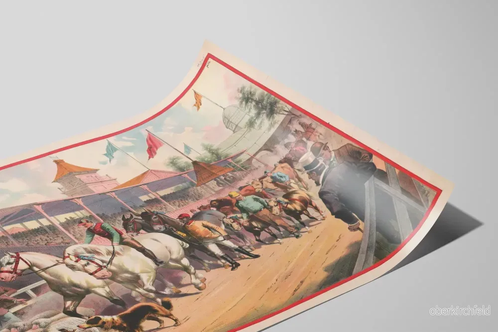 Vintage poster av procession med hästar, får och kor på hippodromen - Bild 2