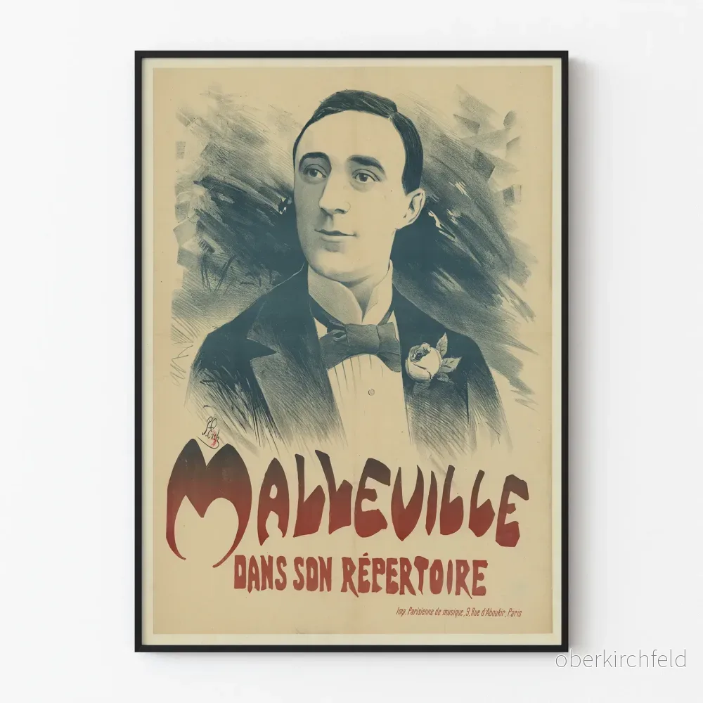 Vintageposter Malleville i sitt repertoar - Retro väggdekoration
