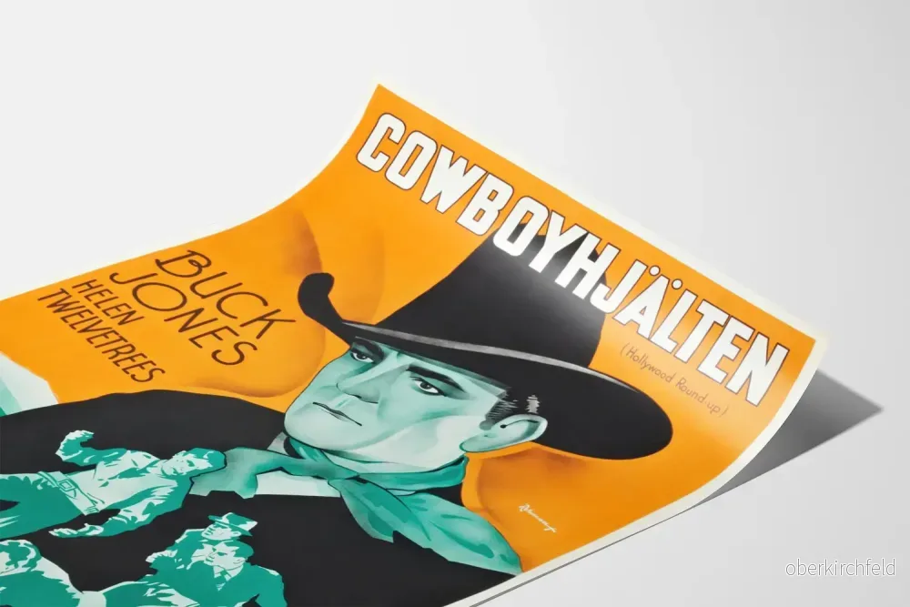 Vintage westernposter Cowboyhjälten Hollywood Round-up - Bild 3