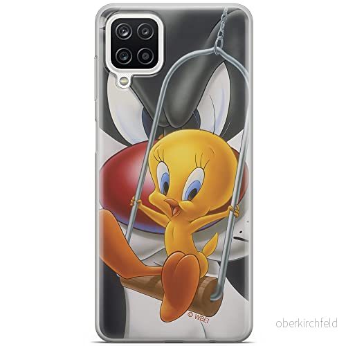 ERT GROUP mobiltelefonfodral för Samsung A12 / M12 originalt och officiellt licensierat Looney Tunes mönster Tweety 008 optimalt anpassad till formen på mobiltelefonen, fodral tillverkad av TPU plast 5903040105191
