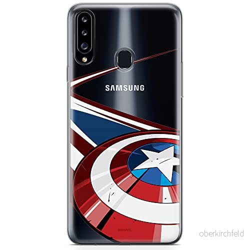 ERT GROUP mobiltelefonfodral för Samsung A20S originalt och officiellt licensierat Marvel mönster Captain America 008 optimalt anpassad till formen på mobiltelefonen, gedeeltelijk transparant 5904805436994