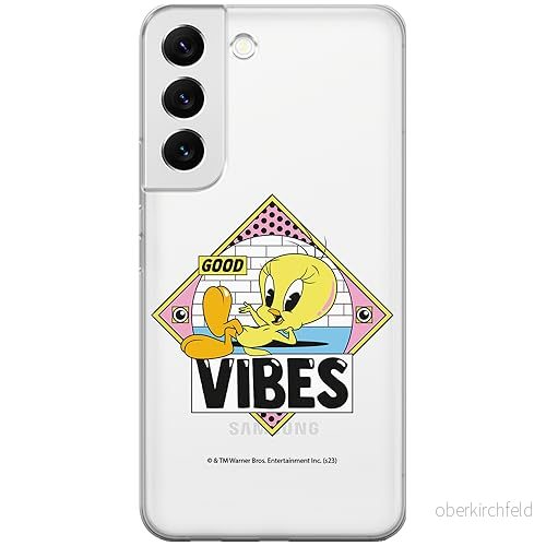 ERT GROUP mobiltelefonfodral för Samsung S22 PLUS originalt och officiellt licensierat Looney Tunes mönster Tweety 013 optimalt anpassad till formen på mobiltelefonen, gedeeltelijk transparant 5905795095307