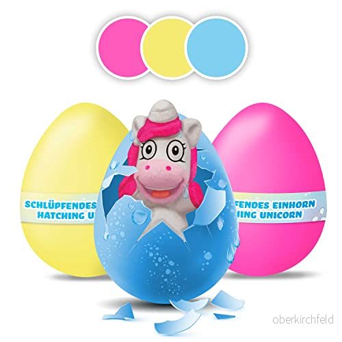Craze enhörning 3 pack överraskningsägg mini magisk presenter för flickor kläckande ägg med enhörningsfigur att samla 43448, färgglad 4059779043448