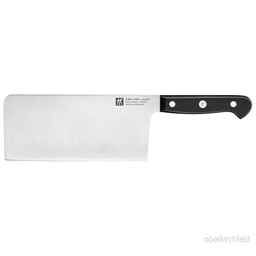 ZWILLING Gourmet Kinesisk Kockkniv, 18 cm, Specialrostfritt stål, Ergonomiskt plasthandtag, Svart Tillverkad i Tyskland 4009839379758