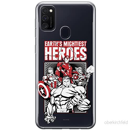 ERT GROUP mobiltelefonfodral för Samsung M21 originalt och officiellt licensierat Marvel mönster Avengers 005 optimalt anpassad till formen på mobiltelefonen, gedeeltelijk transparant 5903537835914