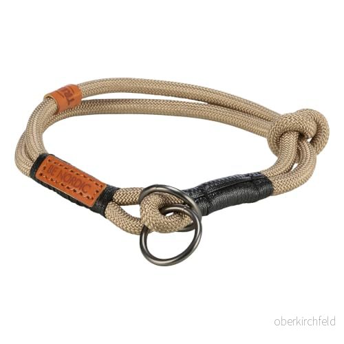 TRIXIE Zug Stopp BE Nordic S M hundkrage, sand/svart, bekvämt hundhalsband för små och medelstora hundar med draggräns, robust elegant, 17264 4011905172644