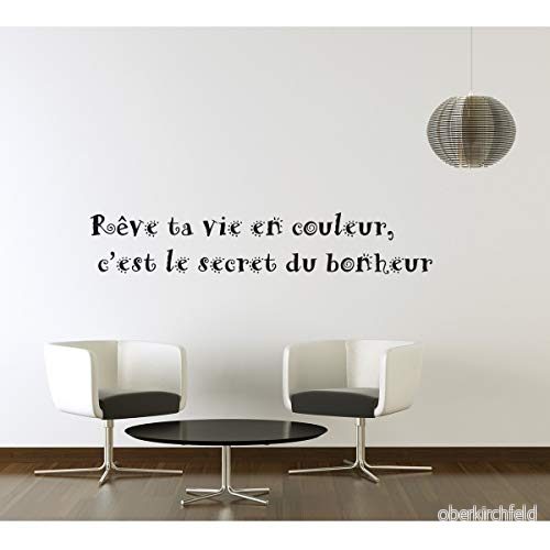 Ambiance Live väggklistermärke "Dröm ditt liv i färger " 55 x 90 cm. svart 5415231253685