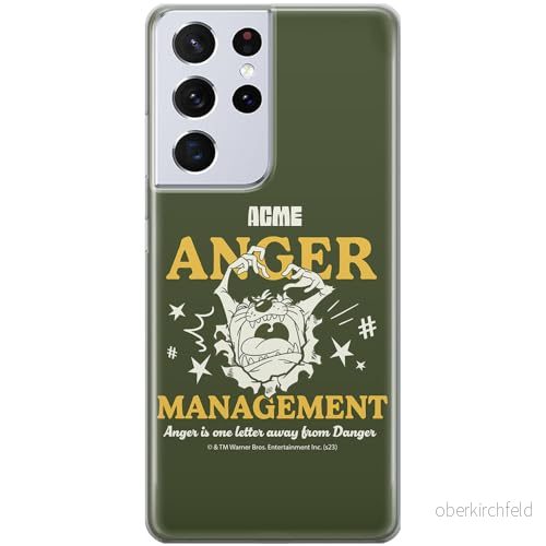 ERT GROUP mobiltelefonfodral för Samsung S21 ULTRA originalt och officiellt licensierat Looney Tunes mönster Tasmanian 006 anpassad till formen på mobiltelefonen, fodral tillverkad av TPU plast 5905795135010