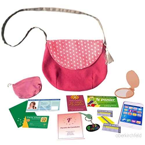 Amulette Min första handväska imitationsspel för 3 till 10 år 16 korttillbehör, mynthållare, smartphone födelsedagspresent flickor och tillverkad i Frankrike PSAC rosa 3760048890380