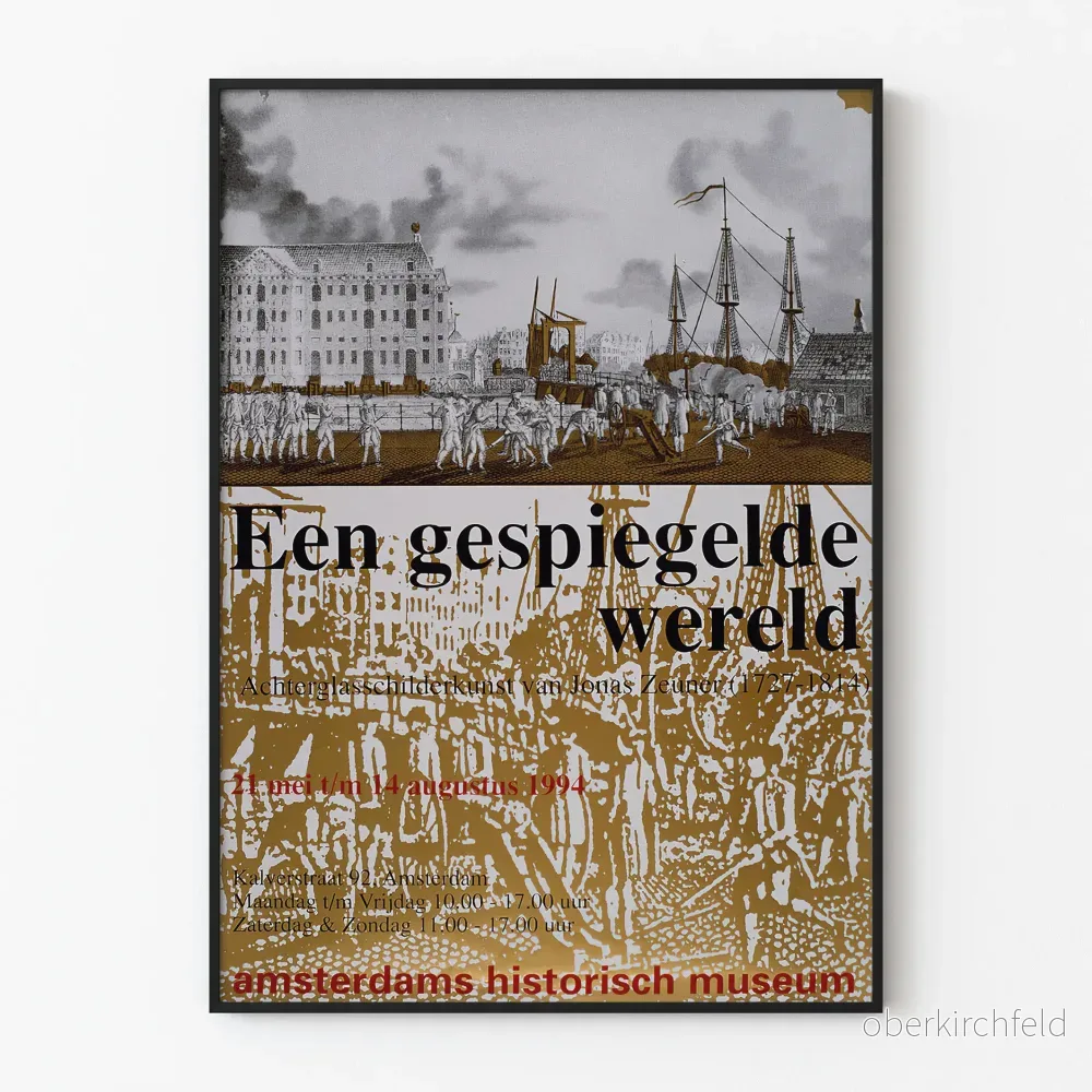 Historisk poster 'Een gespiegeld wereld' - Vintage väggkonst Amsterdam