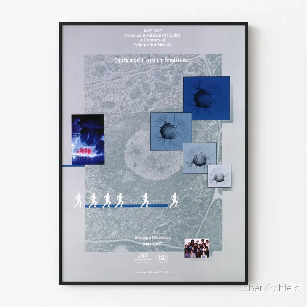 Nationella cancerinstitutet 1987 - Poster vetenskaplig vintage hälsa