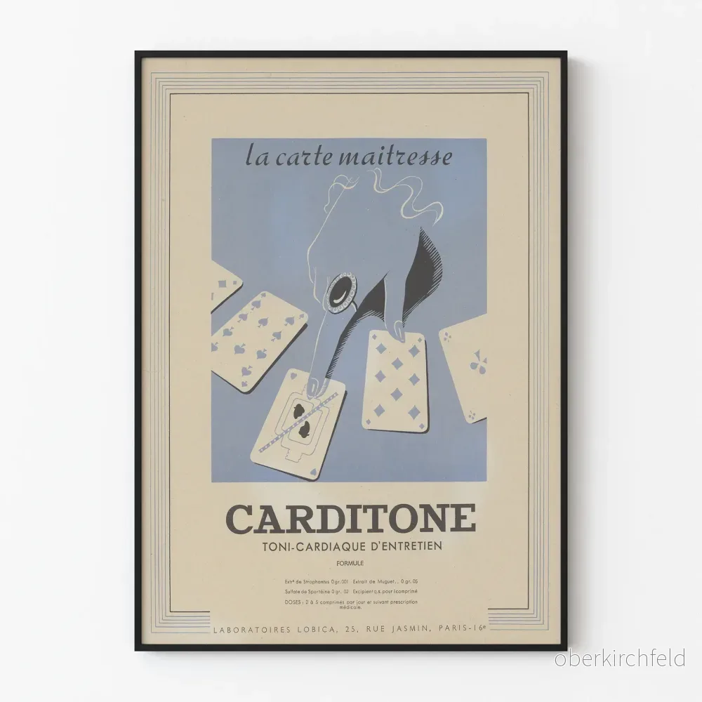 Vintageposter Carditone retro väggdekoration