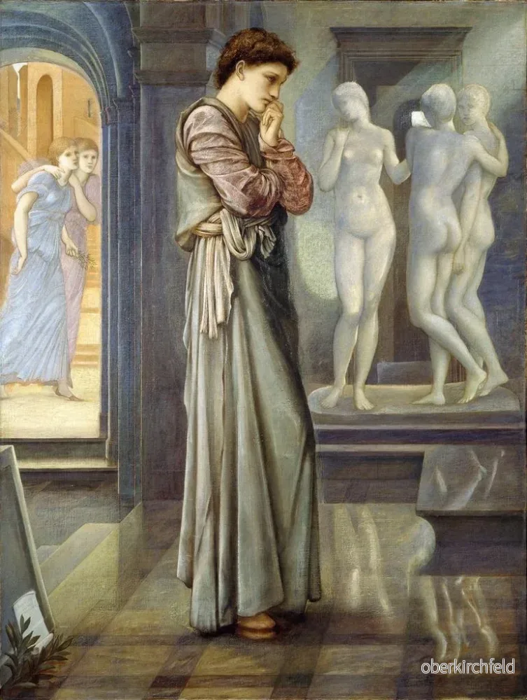 Målning Pygmalion och bilden, Hjärtat önskar - Sir Edward Coley Burne - Jones | Konsttryck - Bild 2
