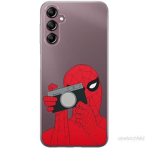 ERT GROUP mobiltelefonfodral för Samsung A14 4G/5G originalt och officiellt licensierat Marvel mönster Spider Man 026 optimalt anpassad till formen på mobiltelefonen, gedeeltelijk transparant 5905795002909