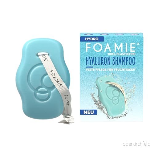 Foamie Fast schampo Hydro Med hyaluron Fuktboost för torrt hår aloe vera & hyaluronsyra pH neutral Vegansk och plastfri 80 g 4063528071361