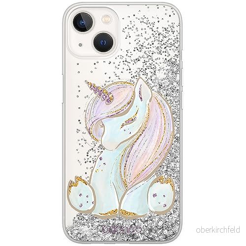 ERT GROUP mobiltelefonfodral för Apple Iphone 13 MINI originalt och officiellt licensierat Babaco mönster Unicorn 002 optimalt anpassad till formen på mobiltelefonen, med glitter overflow effekt 5905131122018