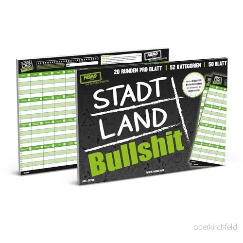 CRAZE PASMO City Land Bullshit A3 brädspel partyspel med roliga kategorier 4059779038765