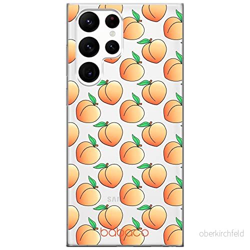 ERT GROUP mobiltelefonfodral för Samsung S22 ULTRA originalt och officiellt licensierat Babaco mönster Peaches 001 optimalt anpassad till formen på mobiltelefonen, gedeeltelijk transparant 5904805281204