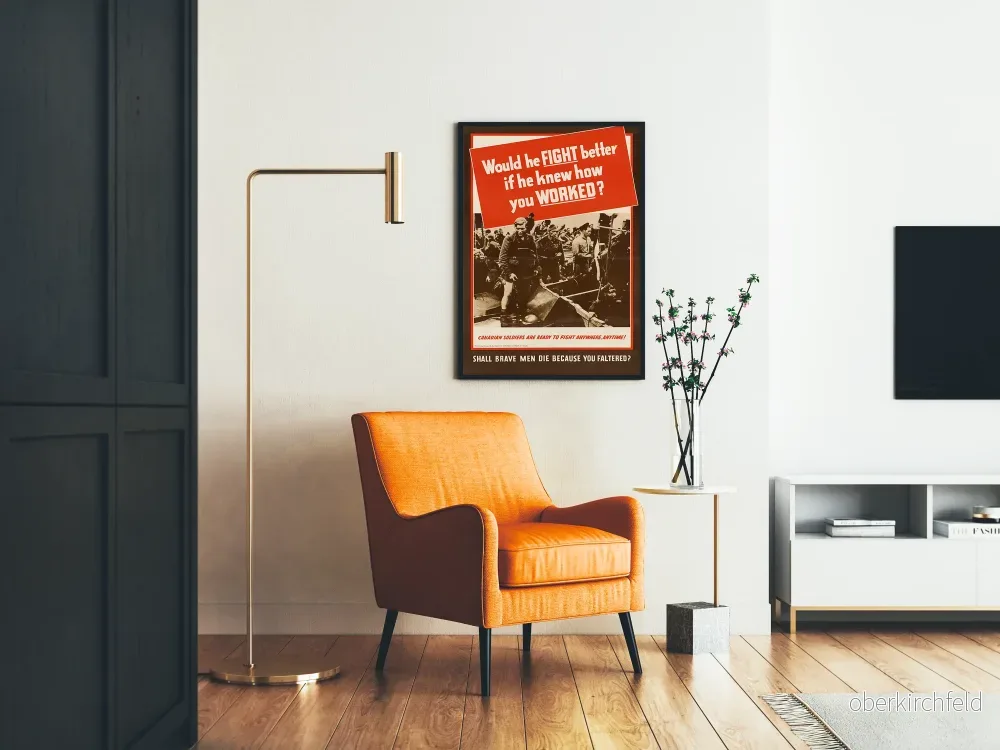 Vintage kanadensisk militärpropagandaposter - Skulle han kämpa bättre? - Bild 2