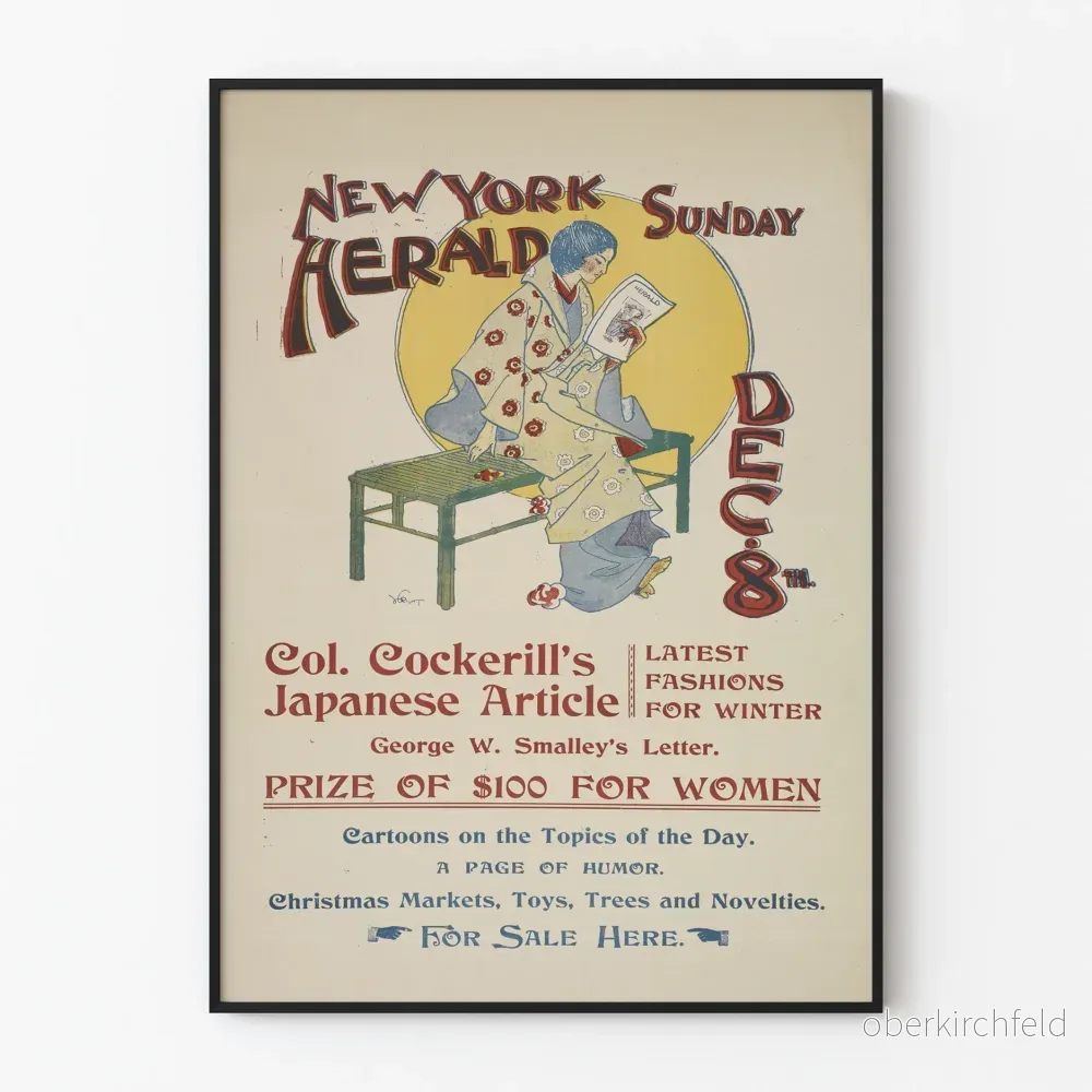 Vintageposter New York Sunday Herald 8 december