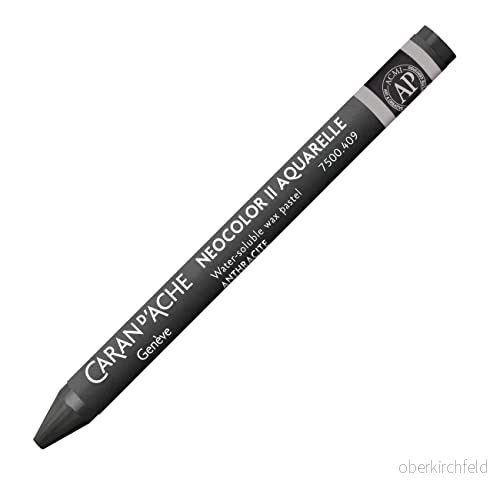 Caran d'Ache NEOCOLOR II 409 ANTHRAZIT/CHARCOAL GREY (7500.409)/Pastell, 10 stycken (1 pack), av vattenmålningsbart vax/för papper, kartong, glas, trä, läder, tygsten 7610186244094
