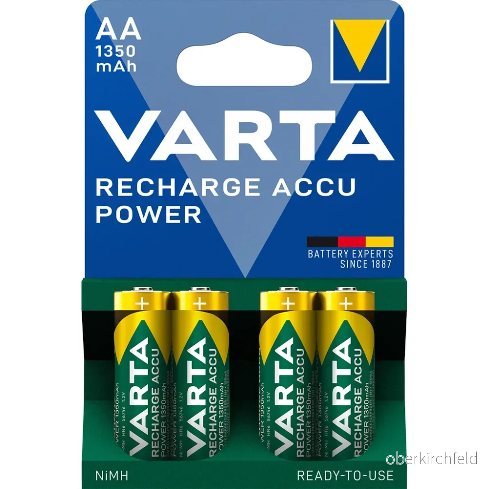 Varta Accu Power AA NiMH Batterier 1350 mAh 4-Pack 4008496884346