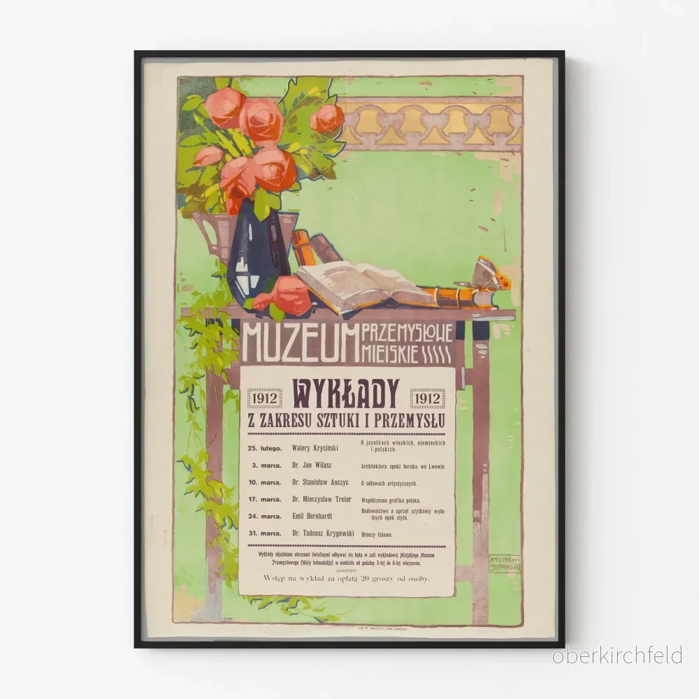 Vintage poster för väggdekoration - Konst- och industrikurs 1912
