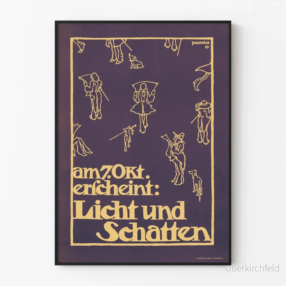 Vintageposter Licht und Schatten oktober 1910 av Pretorius