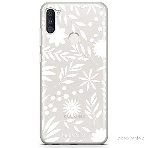 ERT GROUP mobiltelefonfodral för Samsung A11 / M11 originalt och officiellt licensierat Babaco mönster Flowers 023 Vit optimalt anpassad till formen på mobiltelefonen, gedeeltelijk transparant 5904805805912