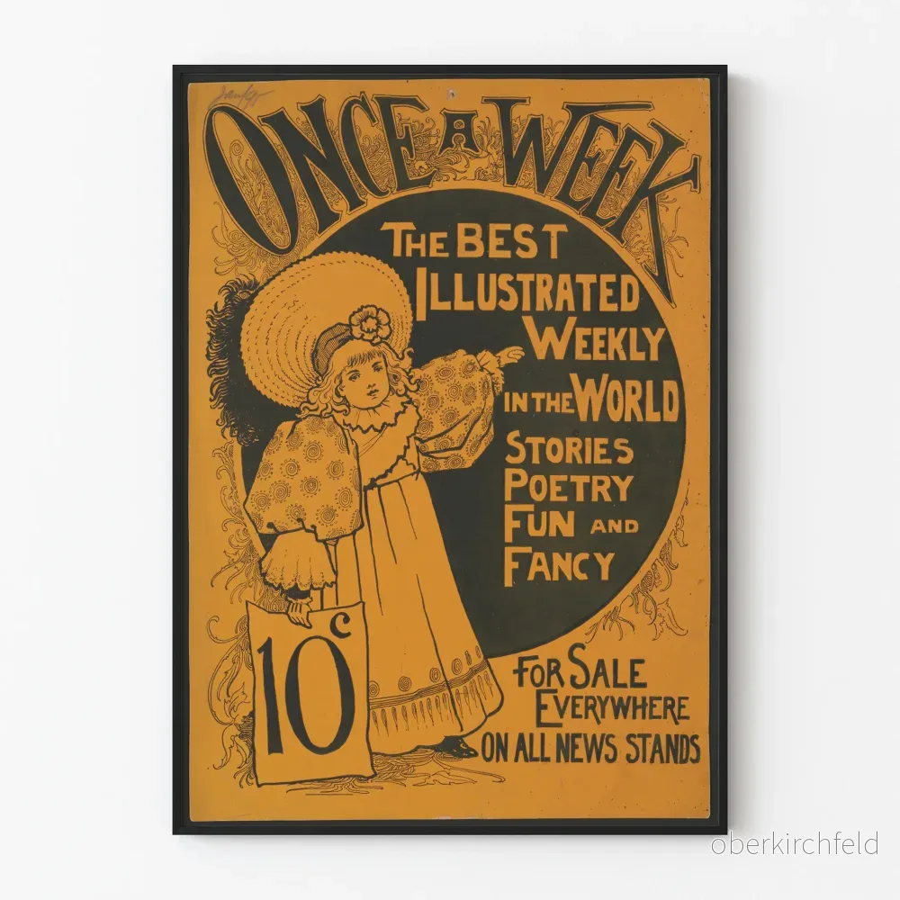 Vintageposter Once a Week - Illustration och Poesi
