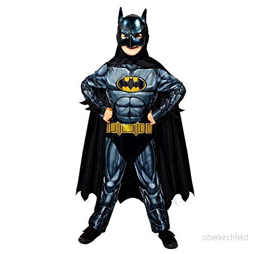 Amscan officiella Warner Bros Batman 2 12 år hållbar kostym, Svart, blå och gul, 8 10 År 194099040198