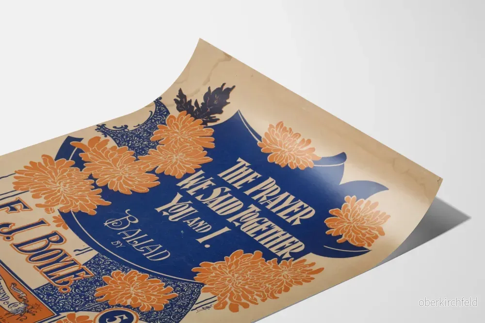 Vintage poster med blomstertema och konstnärlig typografi - Bild 3