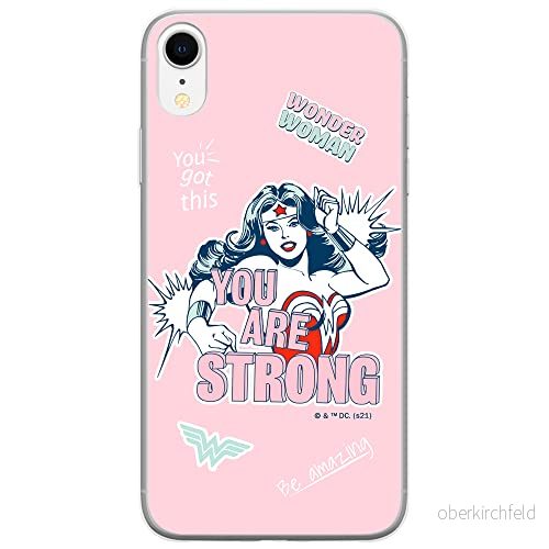 ERT GROUP mobiltelefonfodral för Apple Iphone XR originalt och officiellt licensierat DC mönster Wonder Woman 025 Vit optimalt anpassad till formen på mobiltelefonen, fodral tillverkad av TPU plast 5903932930702
