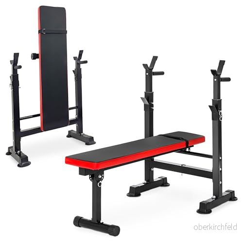 BalanceFrom RS 40 justerbar hopfällbar multifunktionell träningsstation olympisk träningsbänk med squat rack, svart 810963039579