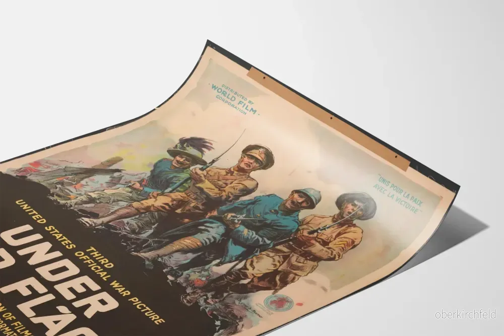 Vintage väggposter med krig under fyra flaggor - Bild 3