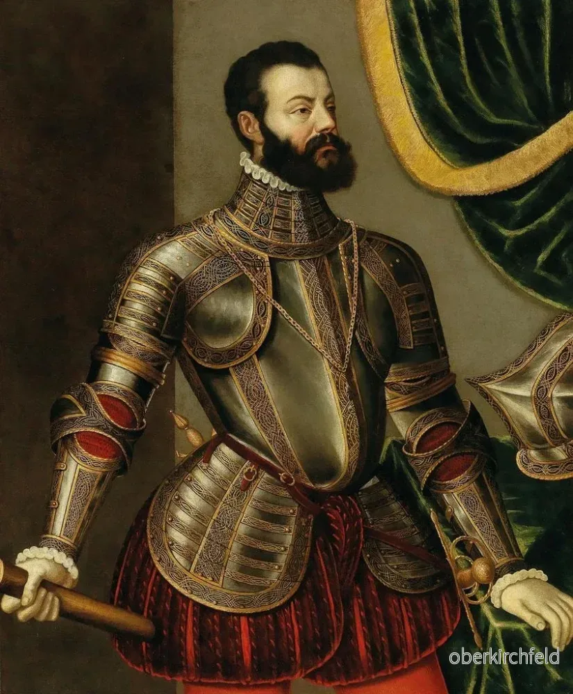 Målning Porträtt av befälhavare Alfonso d'Avalos Marchese del Vasto - Agostino Galeazzi | Konsttryck - Bild 2