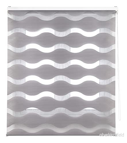 Decorblind Estor Rollable Dubbel Layer Natt och dag Installation Vägg eller Tak, Mätning Stor: 80x180 Bredd x Lång/Mätning Tyg 77x175 Färg Silver, Windows 8434363547377